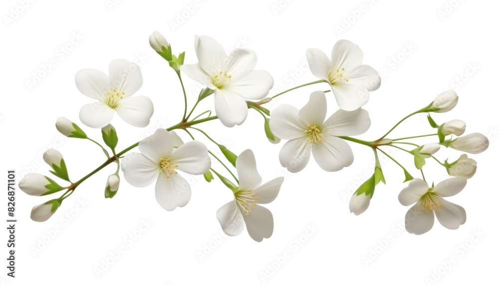 Obraz premium bouquet of white flowers isolated on transparent background cutout