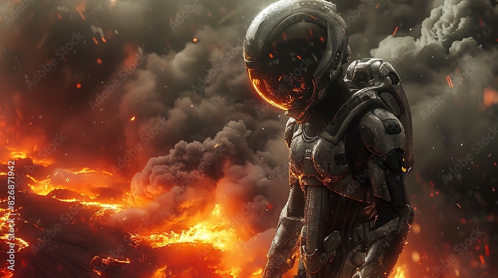 siliconbased alien with the ability to withstand extreme temperatures on a volcanic planet with lava flows and ash clouds siliconbased alien with the ability to withstand extreme temperatures on a volcanic planet with lava flows and ash clouds