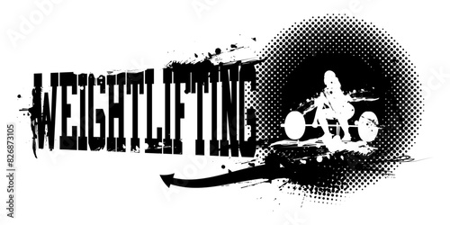 Weightlifting Female Banner Vector Illustration
