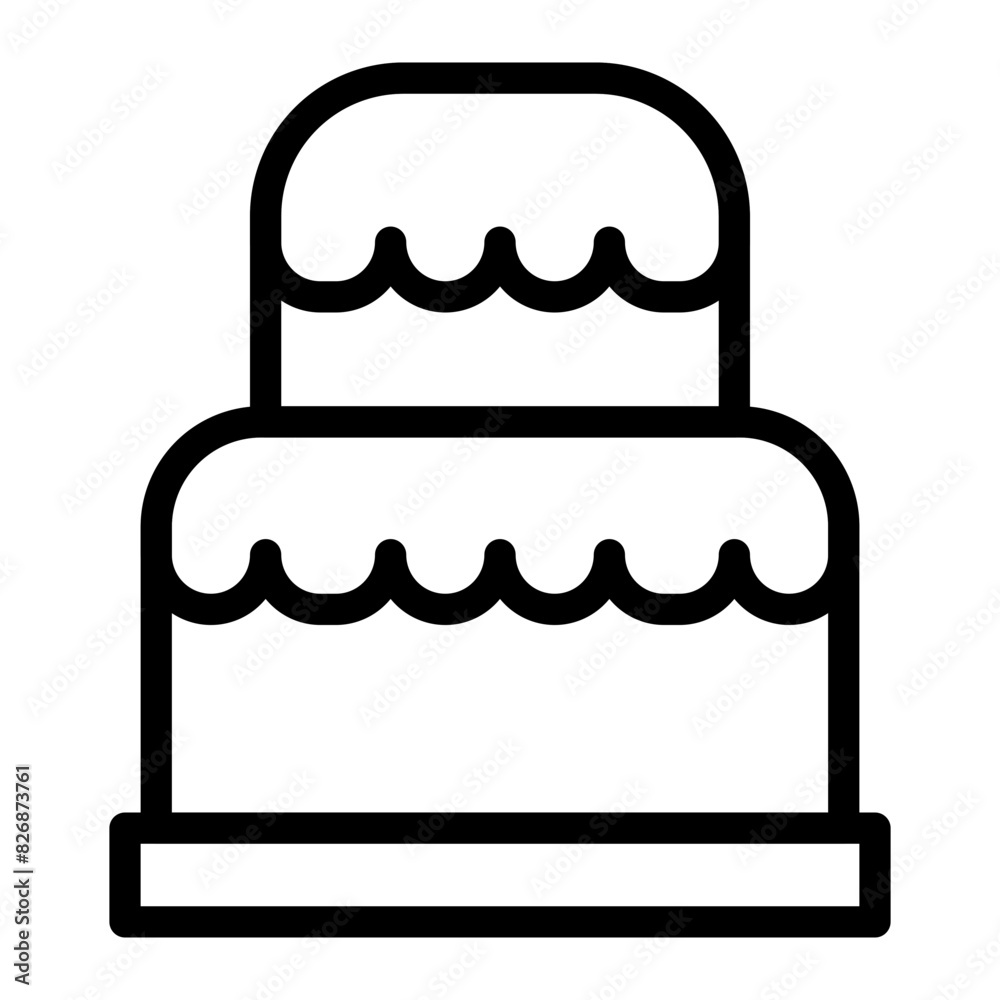 Fototapeta premium new year cake in line style