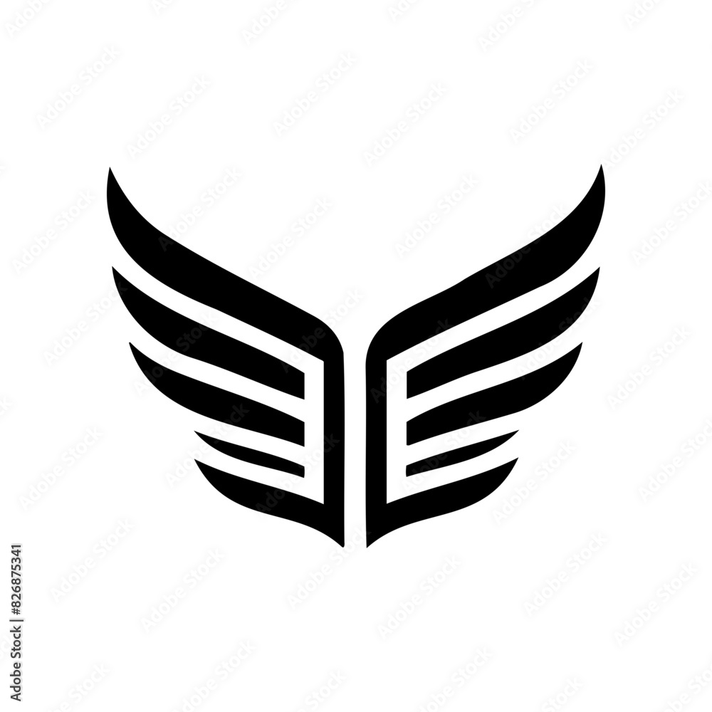 Simple angel feather wings silhouette design vector Simple angel feather wings silhouette design vector