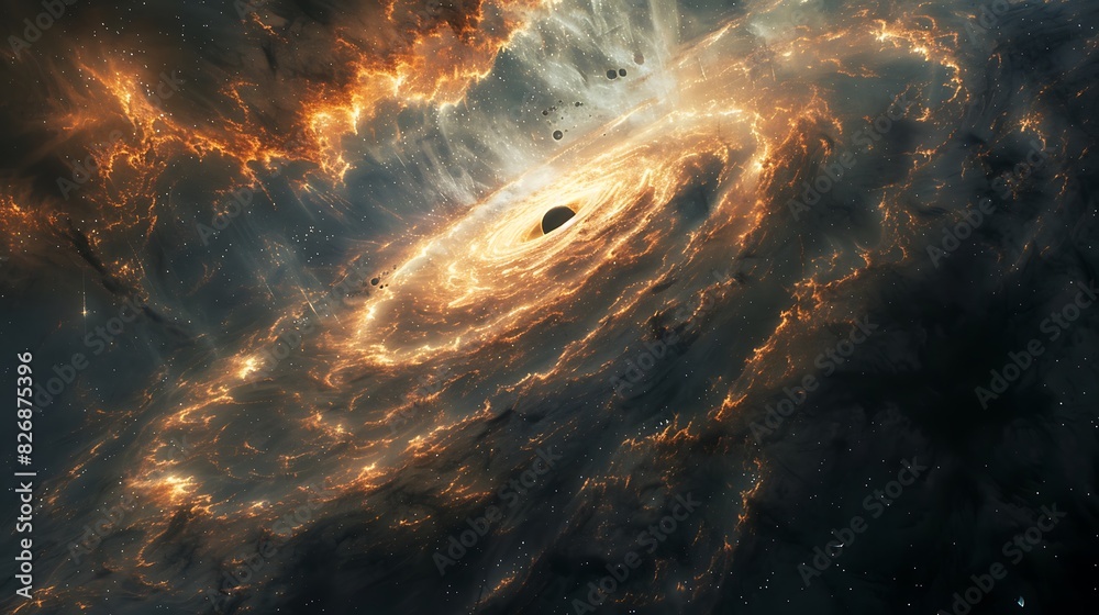 Prompt black hole in space warping light from nearby celestial objects Prompt black hole in space warping light from nearby celestial objects