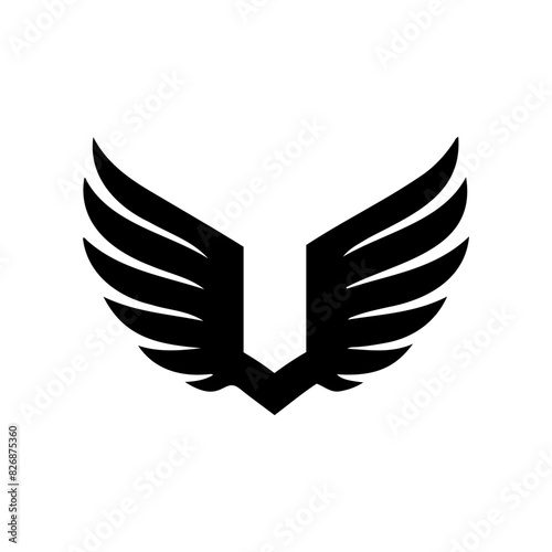 Simple angel feather wings silhouette design vector