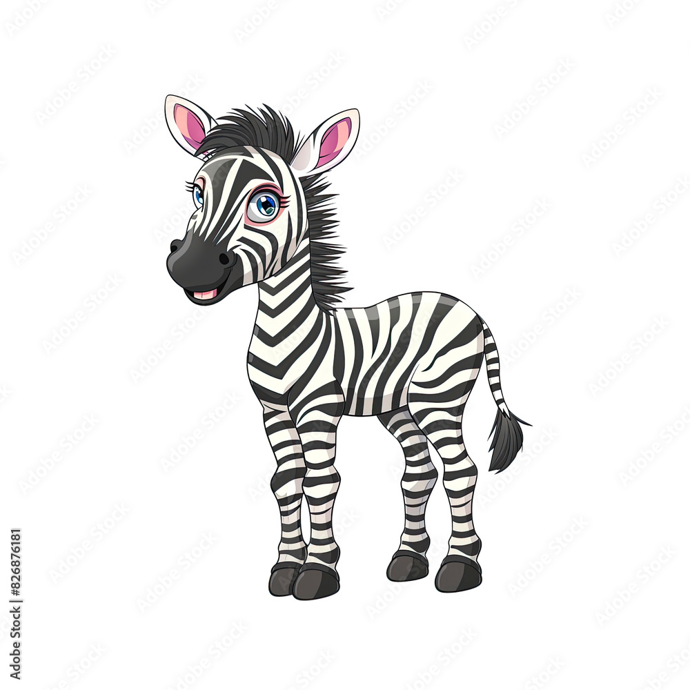 A Cute Zebra Cartoon, Cartoon Illustration A Cute Zebra Cartoon, Cartoon Illustration