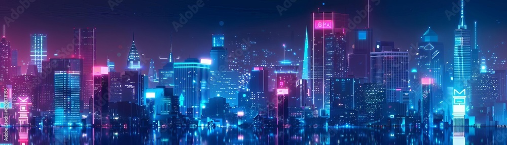 A digital painting of a cyberpunk city at night. The city is full of tall buildings, neon lights, and flying cars. The sky is dark and there are stars in the distance. A digital painting of a cyberpunk city at night. The city is full of tall buildings, neon lights, and flying cars. The sky is dark and there are stars in the distance.