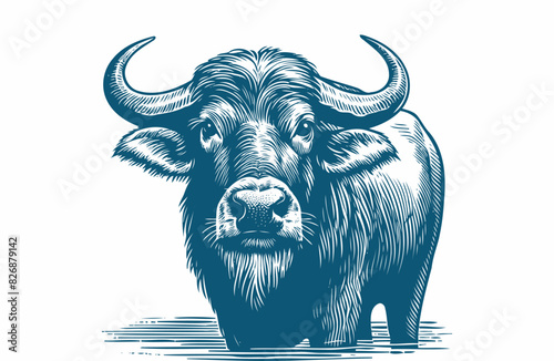 buffalo vintage illustration. isolated on white background