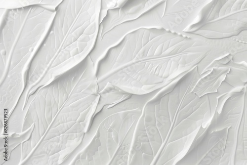 Wallpaper Mural Closeup of white paint splatters on paper with leaves for artistic background design or creative project concept Torontodigital.ca
