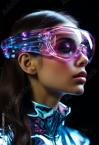 creative glowing neon holographic 3d glow: vibrant and innovative visuals, showcasing futuristic technology and mesmerizing light effects in a captivating and dynamic composition. © Ruslan Batiuk