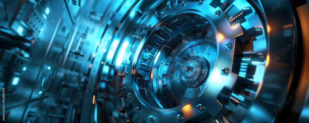 Layers of security protecting a valuable asset in a bank vault Layers of security protecting a valuable asset in a bank vault