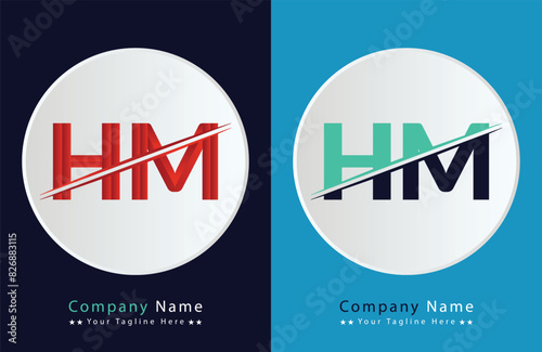 Unique HM letter logo Icon vector template.