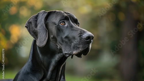 Close up of a Great Dane s head
