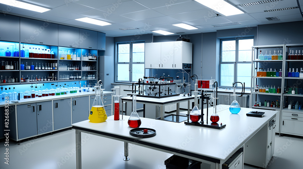 An experimental table in the chemistry laboratory includes the physical and chemical laboratory, precision instrument room, balance room, standard solution room, drug room, storage room, high-temperat An experimental table in the chemistry laboratory includes the physical and chemical laboratory, precision instrument room, balance room, standard solution room, drug room, storage room, high-temperat