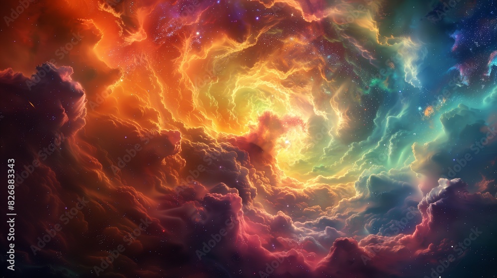 A vibrant, three-dimensional landscape unfolds like a tapestry, with swirling clouds of gas and dust forming a vibrant, three-dimensional landscape. A vibrant, three-dimensional landscape unfolds like a tapestry, with swirling clouds of gas and dust forming a vibrant, three-dimensional landscape.