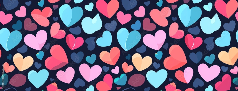 Heart pattern flat design side view Valentine s theme animation Triadic Color Scheme Heart pattern flat design side view Valentine s theme animation Triadic Color Scheme