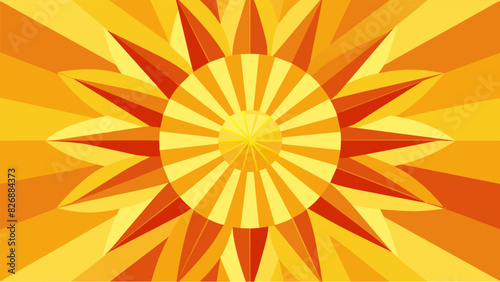 A vibrant blend of yellows and oranges bloom into a sunlike form representing the warmth and light that comes with healing.. Vector illustration