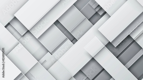Intersecting white and gray parallelograms modern abstract background. Vector illustration.