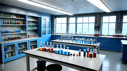 An experimental table in the chemistry laboratory includes the physical and chemical laboratory, precision instrument room, balance room, standard solution room, drug room, storage room, high-temperat