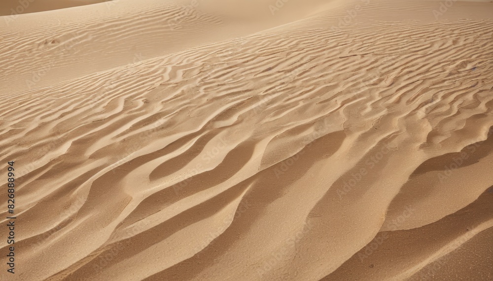 A desert scene with sand dunes and a few small rocks A desert scene with sand dunes and a few small rocks