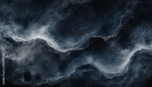 The image is a dark blue and white swirl of water