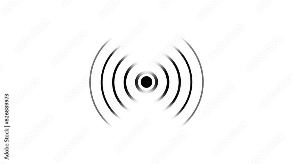 black color radio waves animation on white background ,circle waves or line waves concept black color radio waves animation on white background ,circle waves or line waves concept