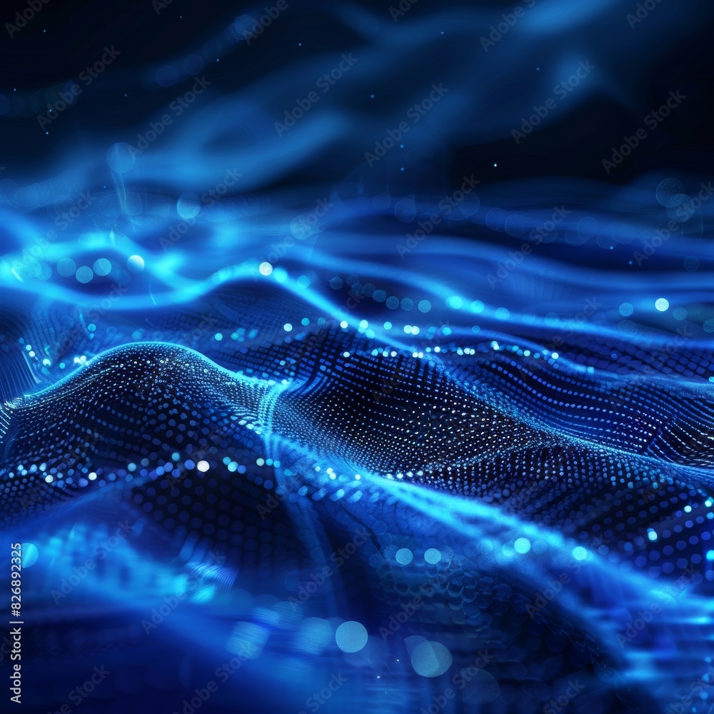 Digital blue background ideal for technological operations, neural networks, AI, data transmission and encryption, digital archives, audio and visual representations, scientific research Digital blue background ideal for technological operations, neural networks, AI, data transmission and encryption, digital archives, audio and visual representations, scientific research