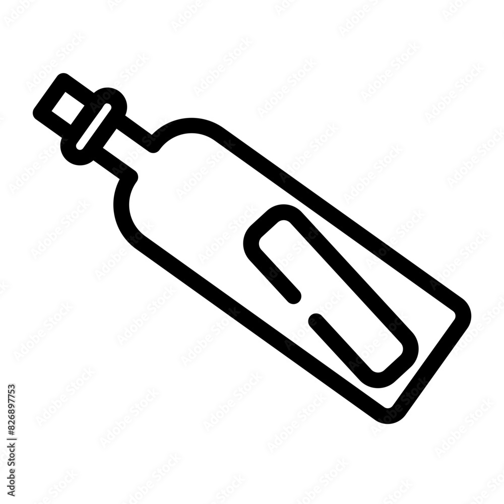 letter in a bottle in cut line style letter in a bottle in cut line style