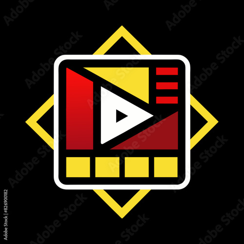 Multimedia Player Logo: Vector Illustration	