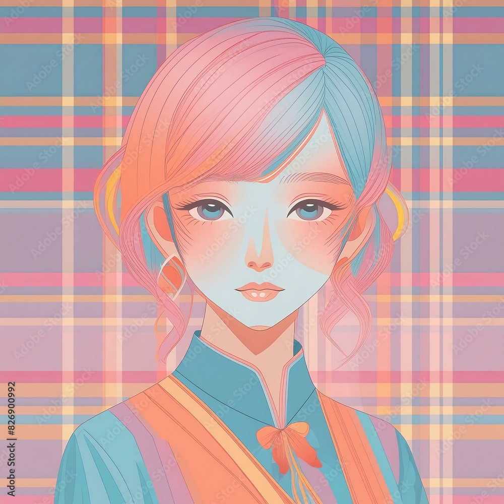 beautiful girl in a pink dress with a pattern beautiful girl in a pink dress with a pattern