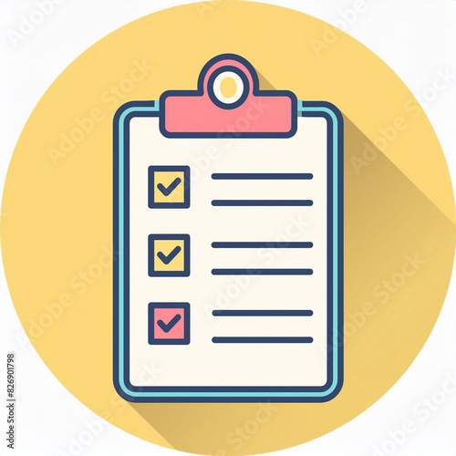 checklist icon, flat design style