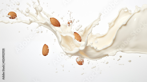 Milk splash isolated on white background with a splash of milk