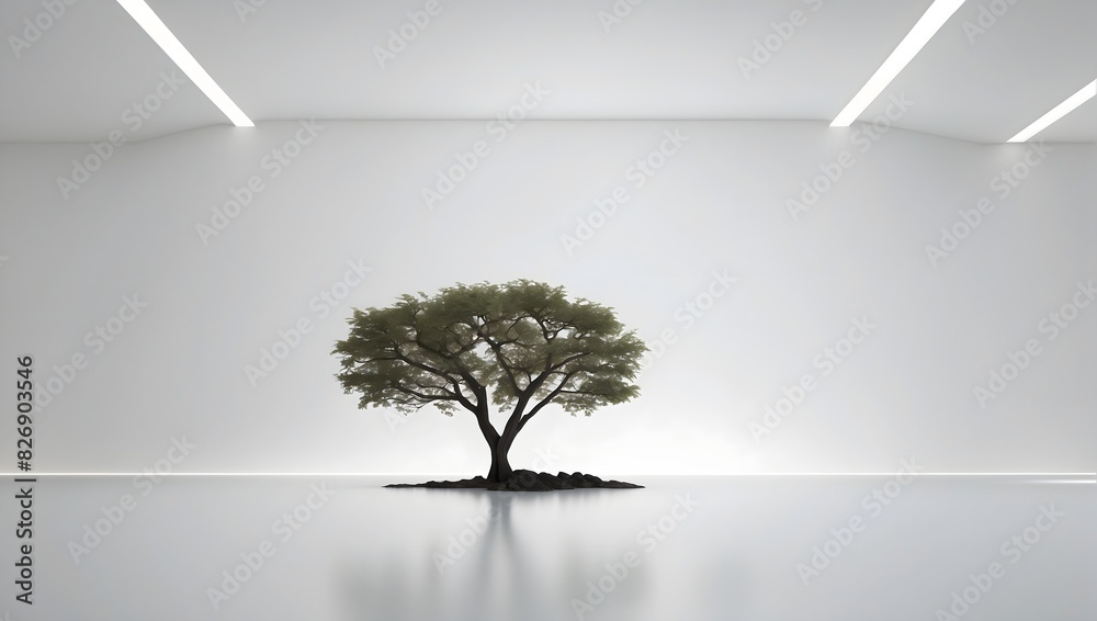 Obraz premium A minimalist scene against a pristine white background ai_generated