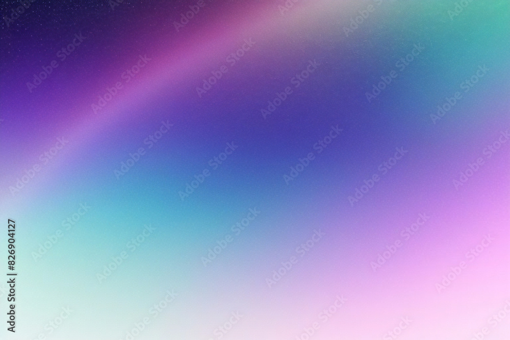 Holographic fantasy rainbow unicorn background with clouds and stars. Pastel color sky. Magical landscape, abstract fabulous pattern. Cute candy wallpaper. Vector.	