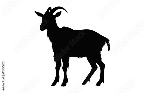 Mountain Goat black Silhouette Vector art  Goat Silhouette Clipart