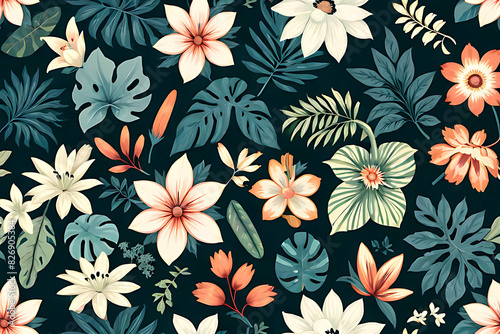 Elegant Botanical Seamless Patterns. Seamless Leaf Patterns