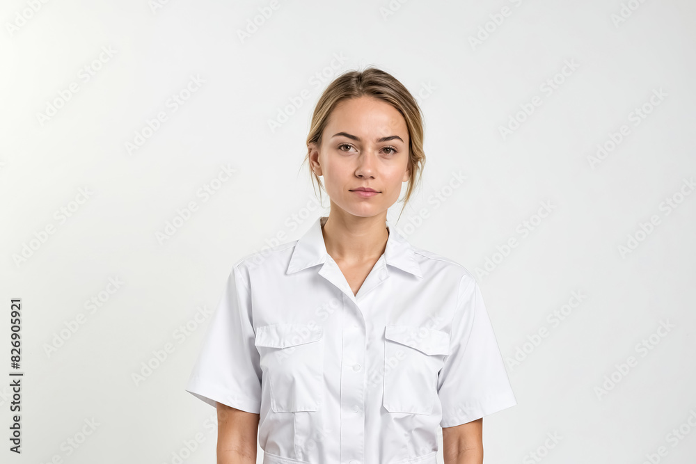 Portrait of a Young Woman in a White Lab Coat Portrait of a Young Woman in a White Lab Coat