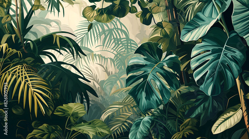 Green Olive Leaves Seamless Pattern Illustration with Vintage Spring Floral Texture and Tree Branches Decoration