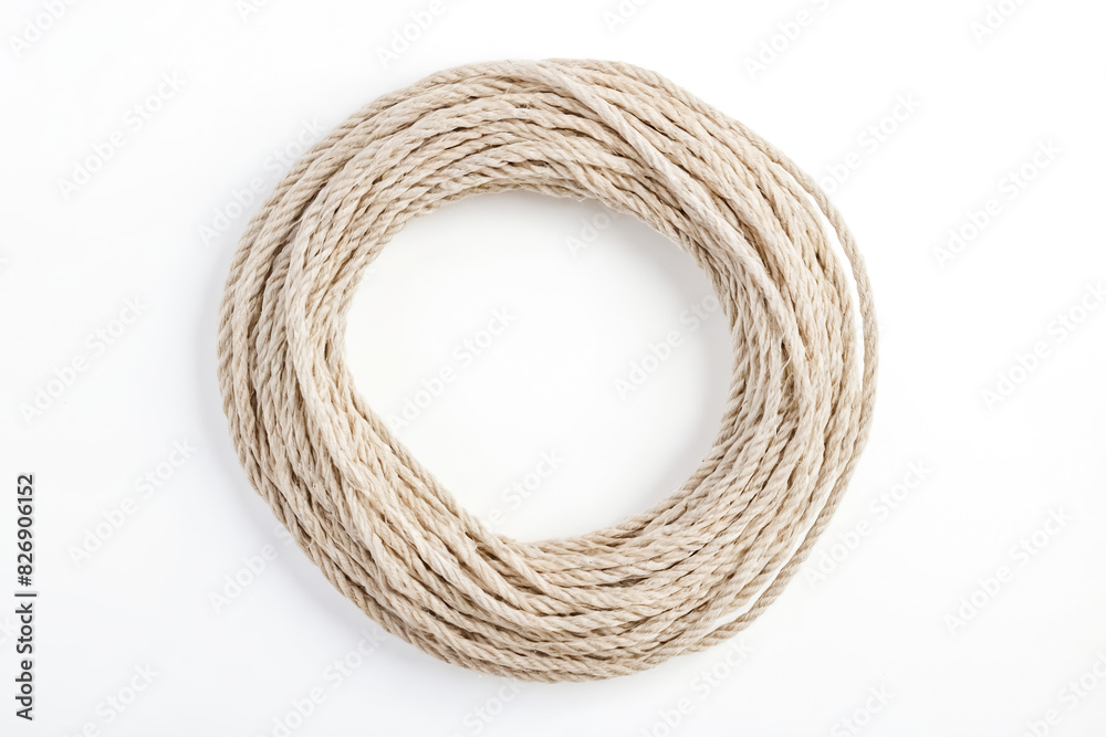 Natural Jute Rope Coil On White Background Natural Jute Rope Coil On White Background