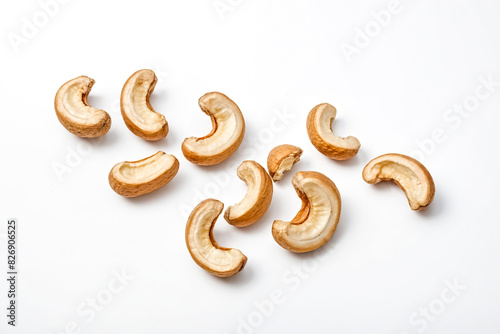 Cashew Nuts on White Background
