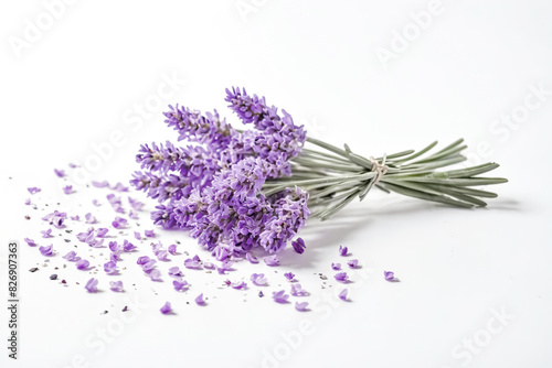 Lavender Bouquet with Scattered Petals