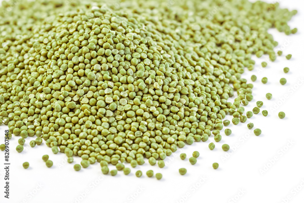 Green Split Peas on White Background Green Split Peas on White Background