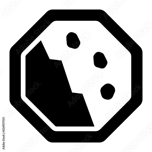 Falling Rock Traffic Sign Icon