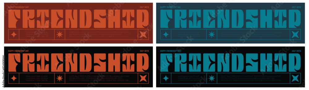 Fototapeta premium International friendship day greeting card. abstract vector illustration design