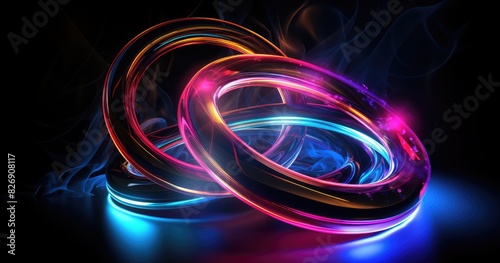 Colorful Neon Light Circles 