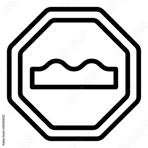 Free Download Uneven Road Traffic Sign Icon - GFXLoad