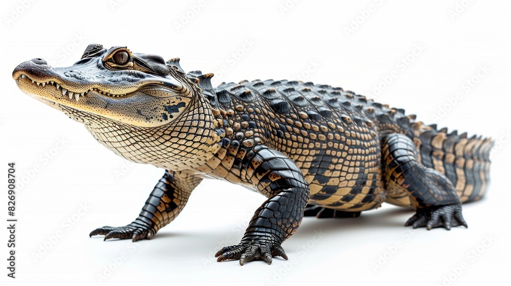 Naklejka premium Majestic Crocodile Portrait Symbolizing Wildlife Conservation in the Jungle Habitat