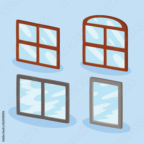Glass Windows Design Simple Vector