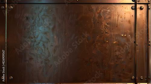Copper plate texture background photo
