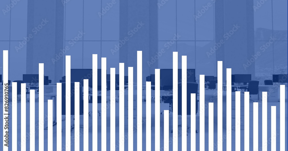 Fototapeta premium Image of financial data processing over office