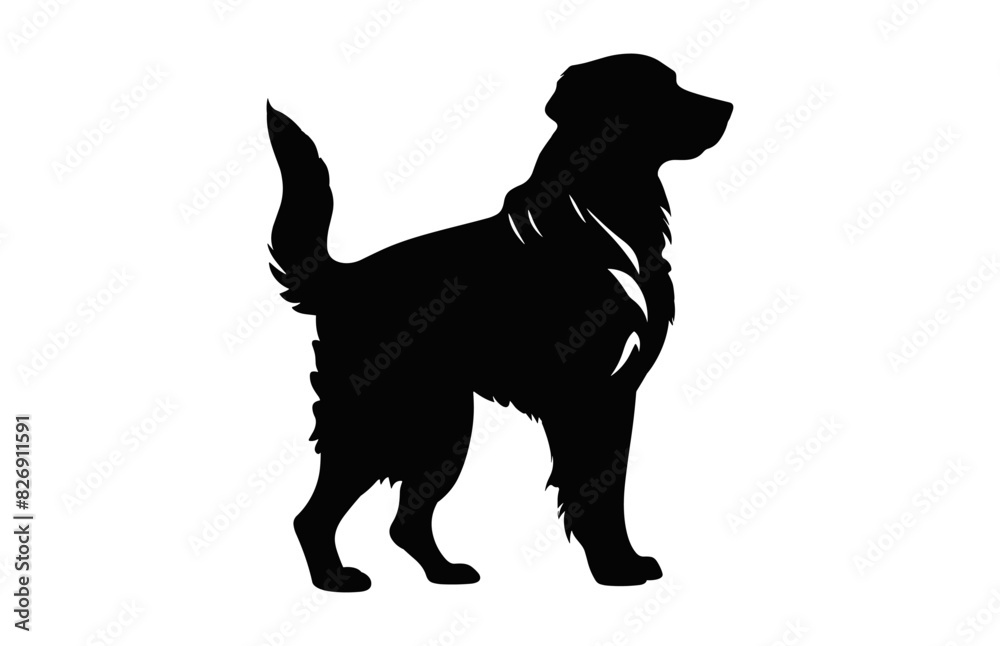 Golden Retriever Dog Standing Silhouette Vector art