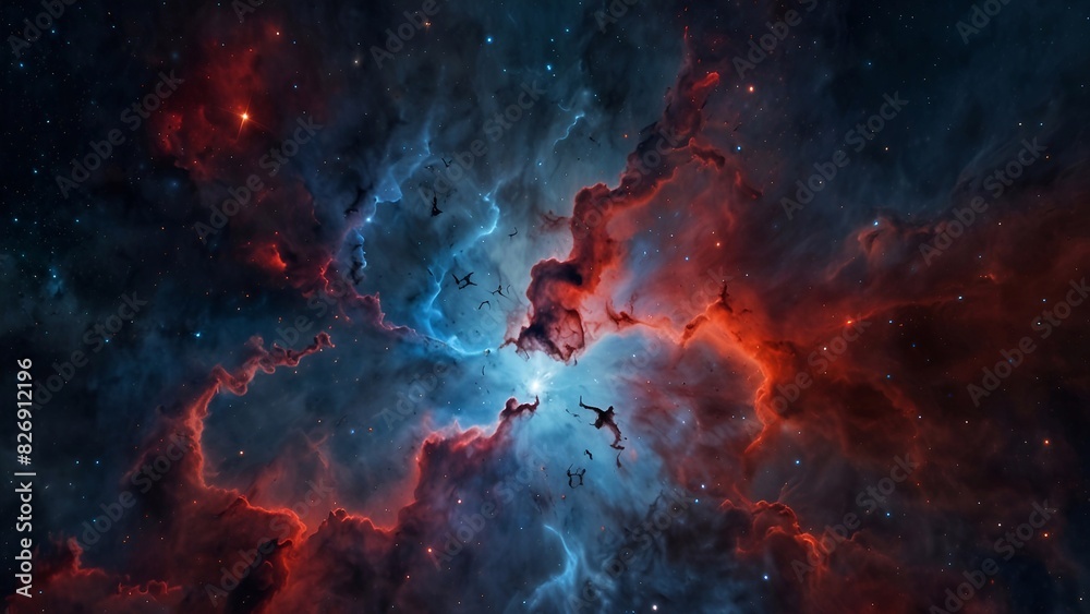 Nebula and stars in the space Nebula and stars in the space